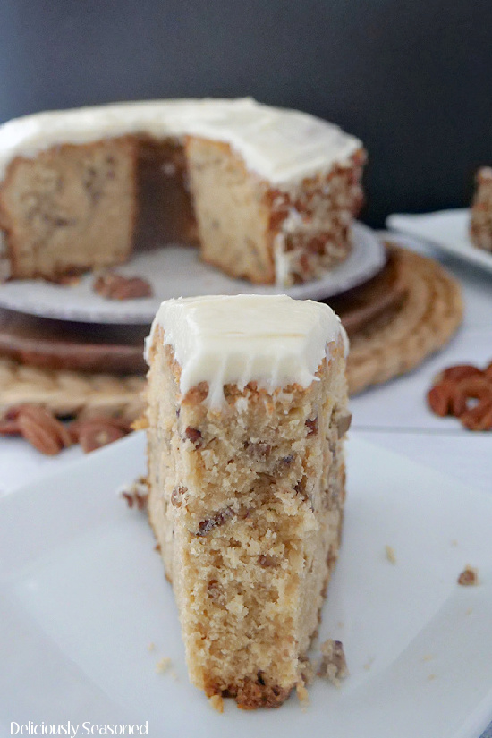 Butter Pecan Pound Cake with Chopped Pecans Deliciously Seasoned