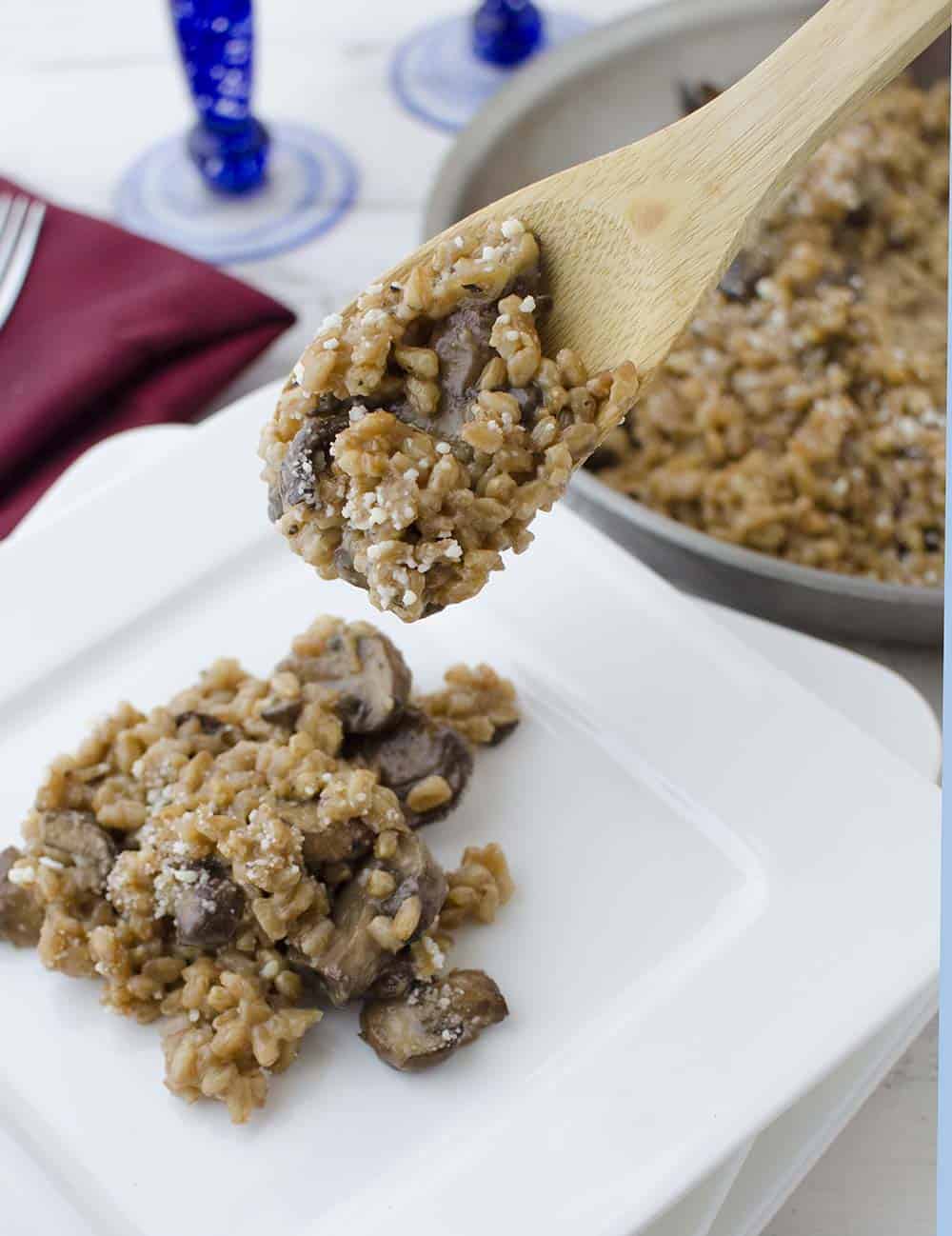 Farro Risotto with Mushrooms Delish Knowledge