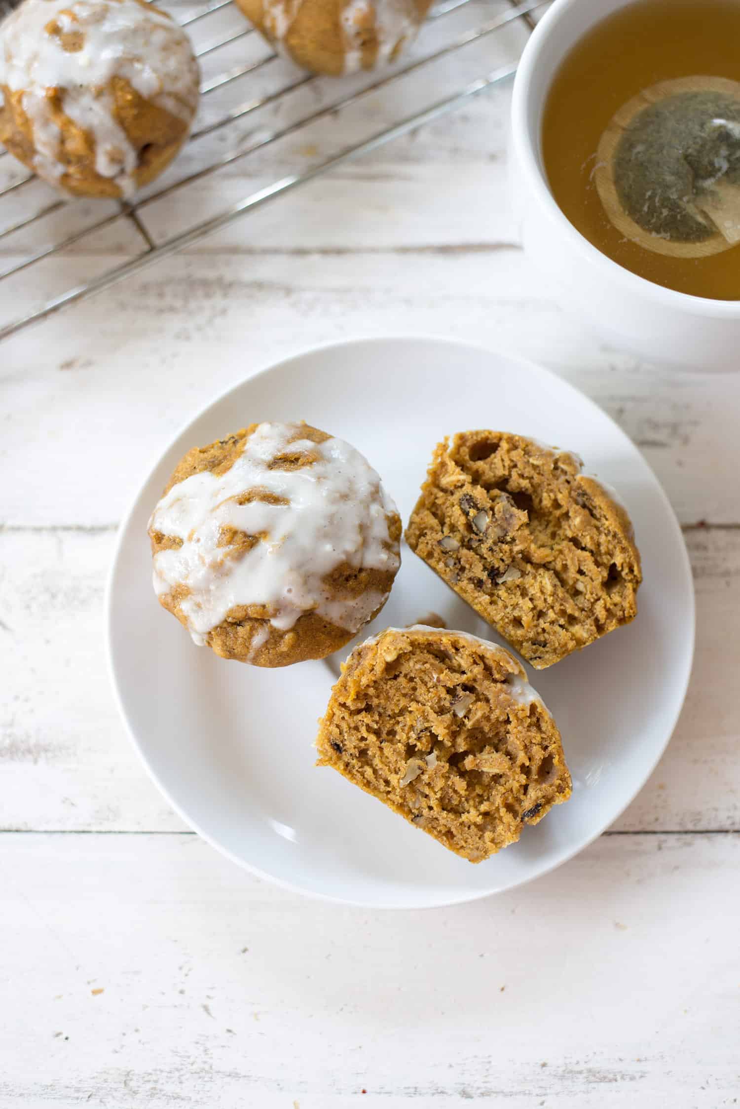 Pumpkin Muffins with Yogurt Glaze Delish Knowledge