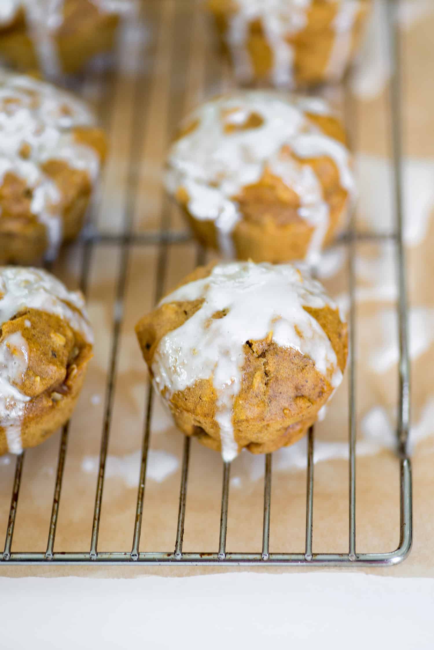 Pumpkin Muffins with Yogurt Glaze Delish Knowledge
