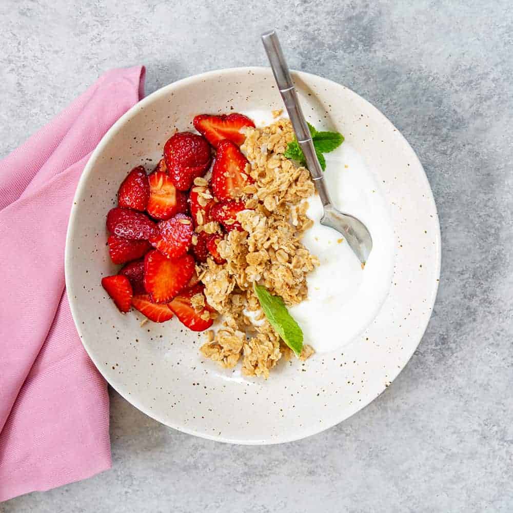 Strawberry Yogurt Bowl with Coconut Granola Delish Knowledge