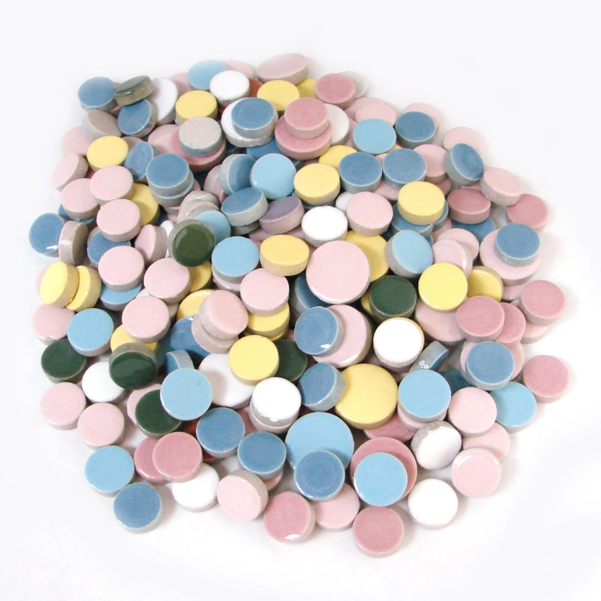 Assorted Ceramic Round Tiles 1 Lb Stone Delphi Glass