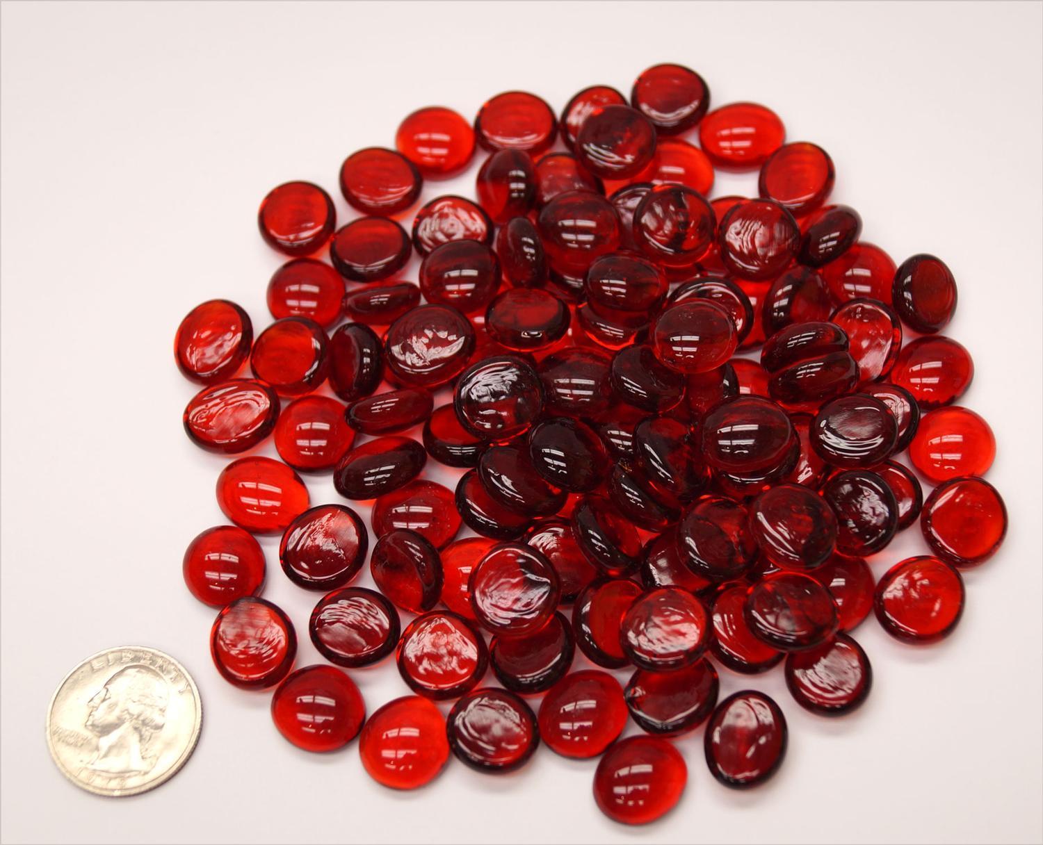 Red Striker Pebbles 96 COE Glass Glass