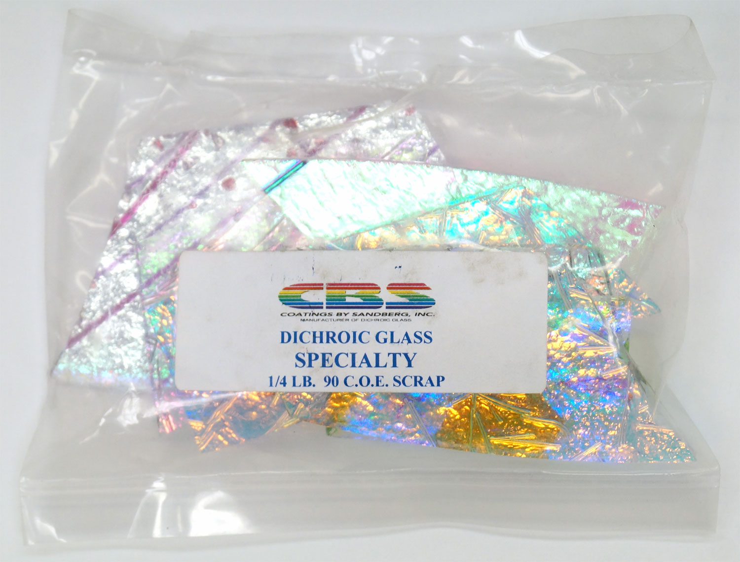 1/4 Lb CBS Specialty Dichroic Scrap 90 COE Delphi Glass