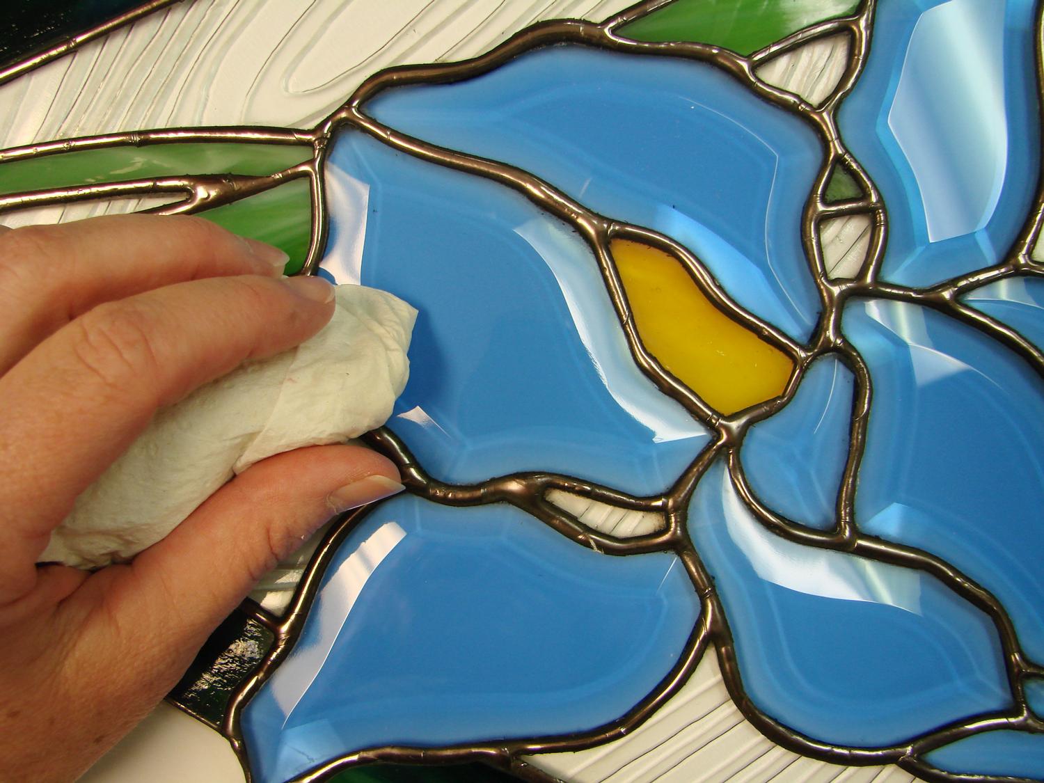 Liva Stained Glass Polish 12 Oz Flux Finishing Chemicals Delphi