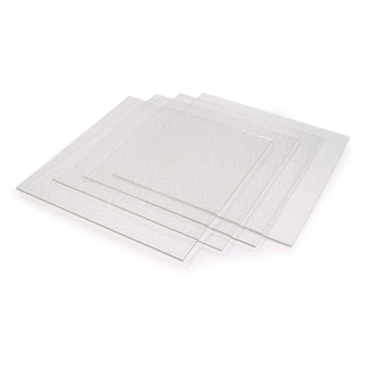 8" Clear Glass Squares 4 Pack 96 COE Pre Cut Home Decor Delphi