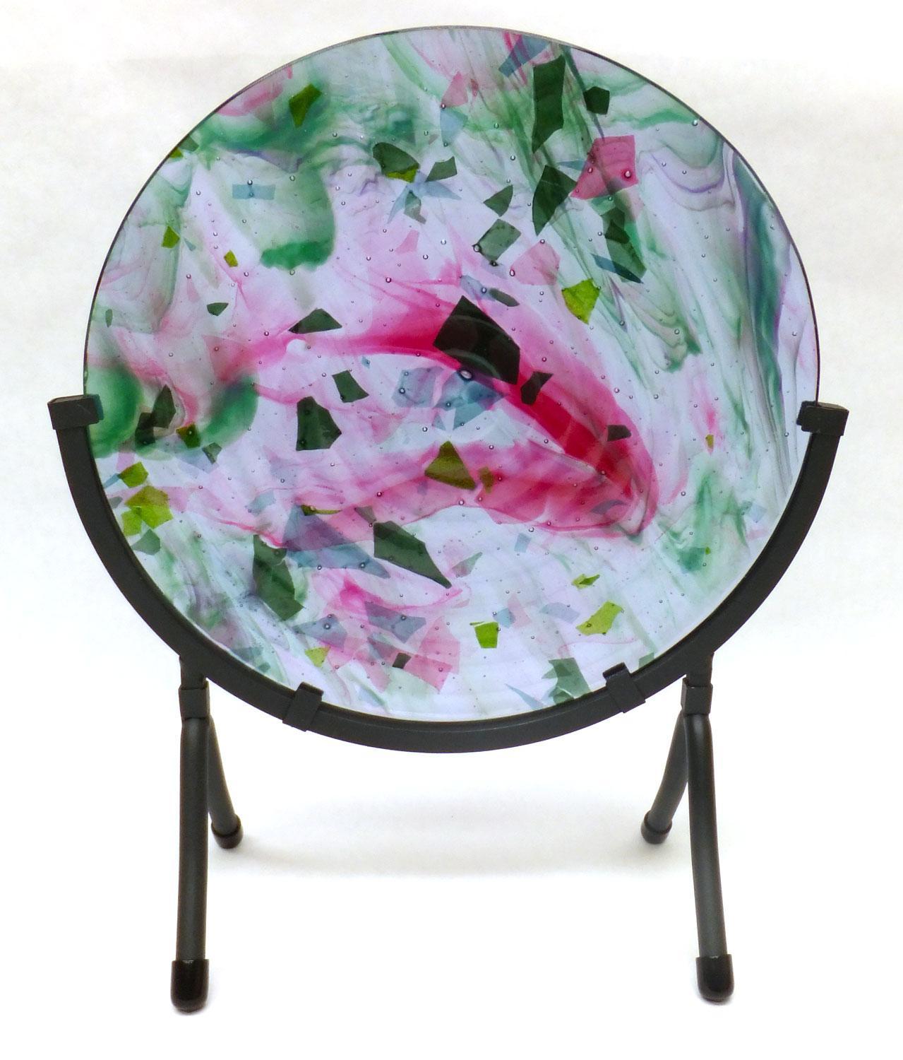 10" Round Black Iron Art Holder Table Wall Display