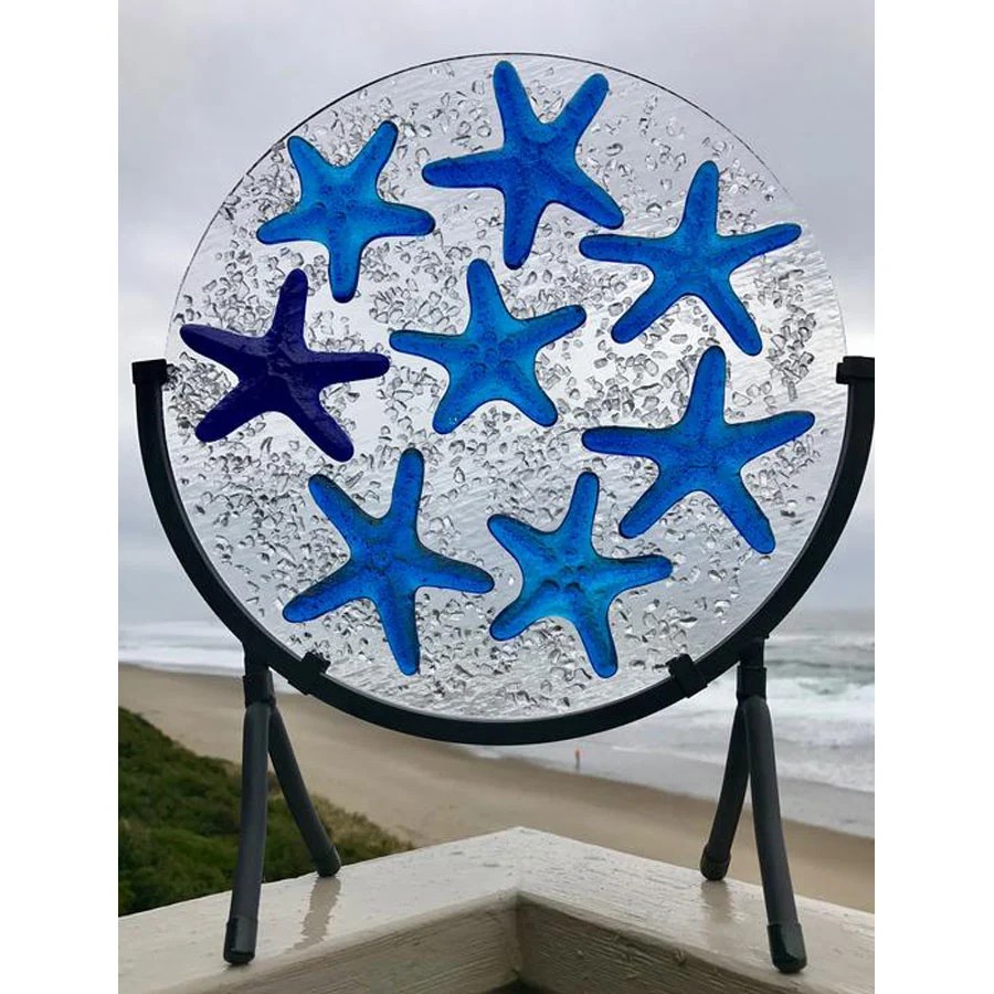 12" Round Black Iron Art Holder Table Wall Display