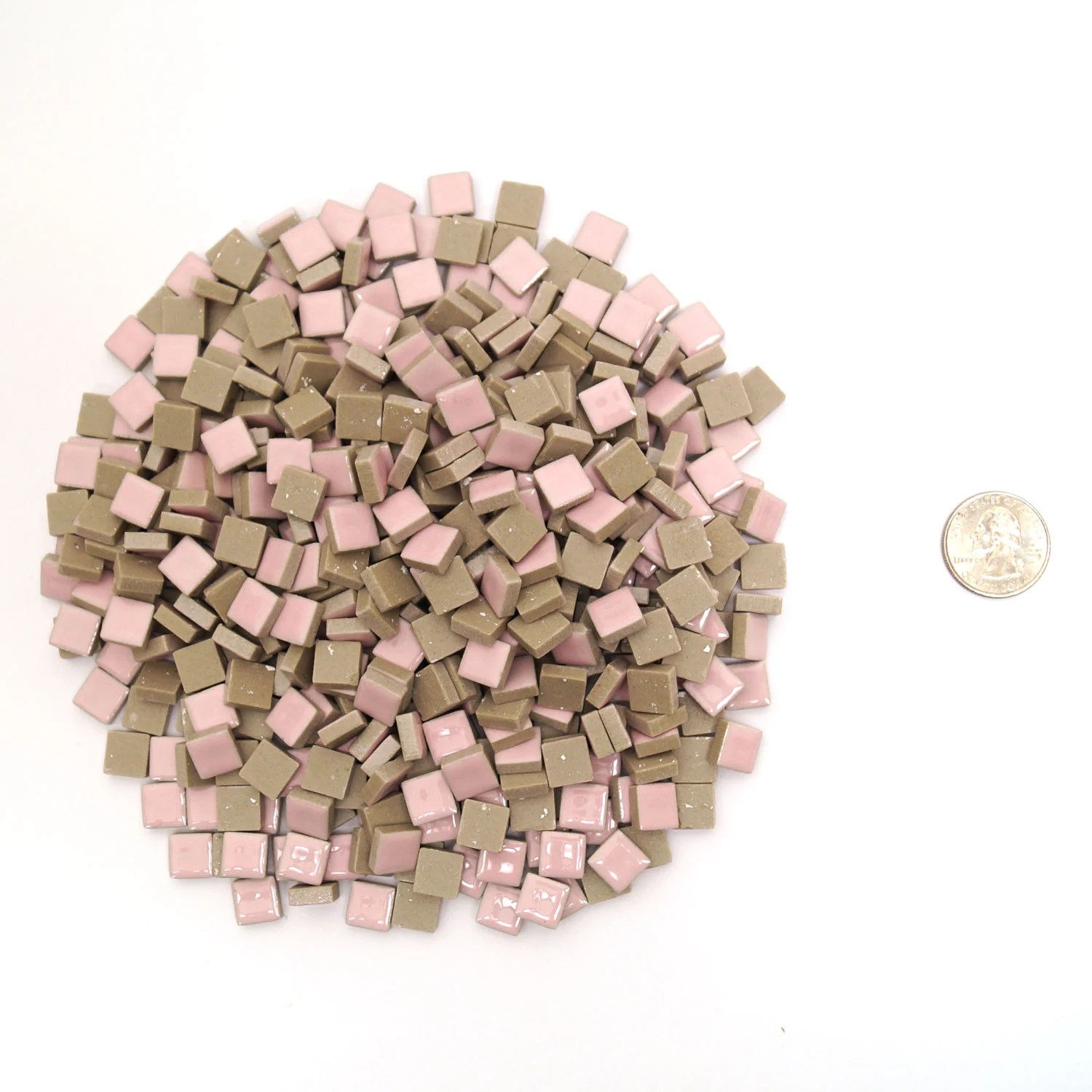 3/8" Pink Ceramic Tile 1 Lb Stone Delphi Glass
