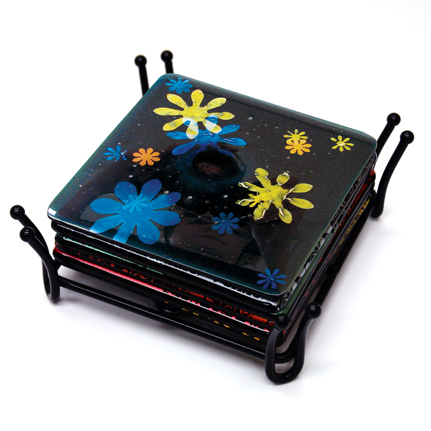 Fancy Coaster Holder Home Decor Displays Delphi Glass