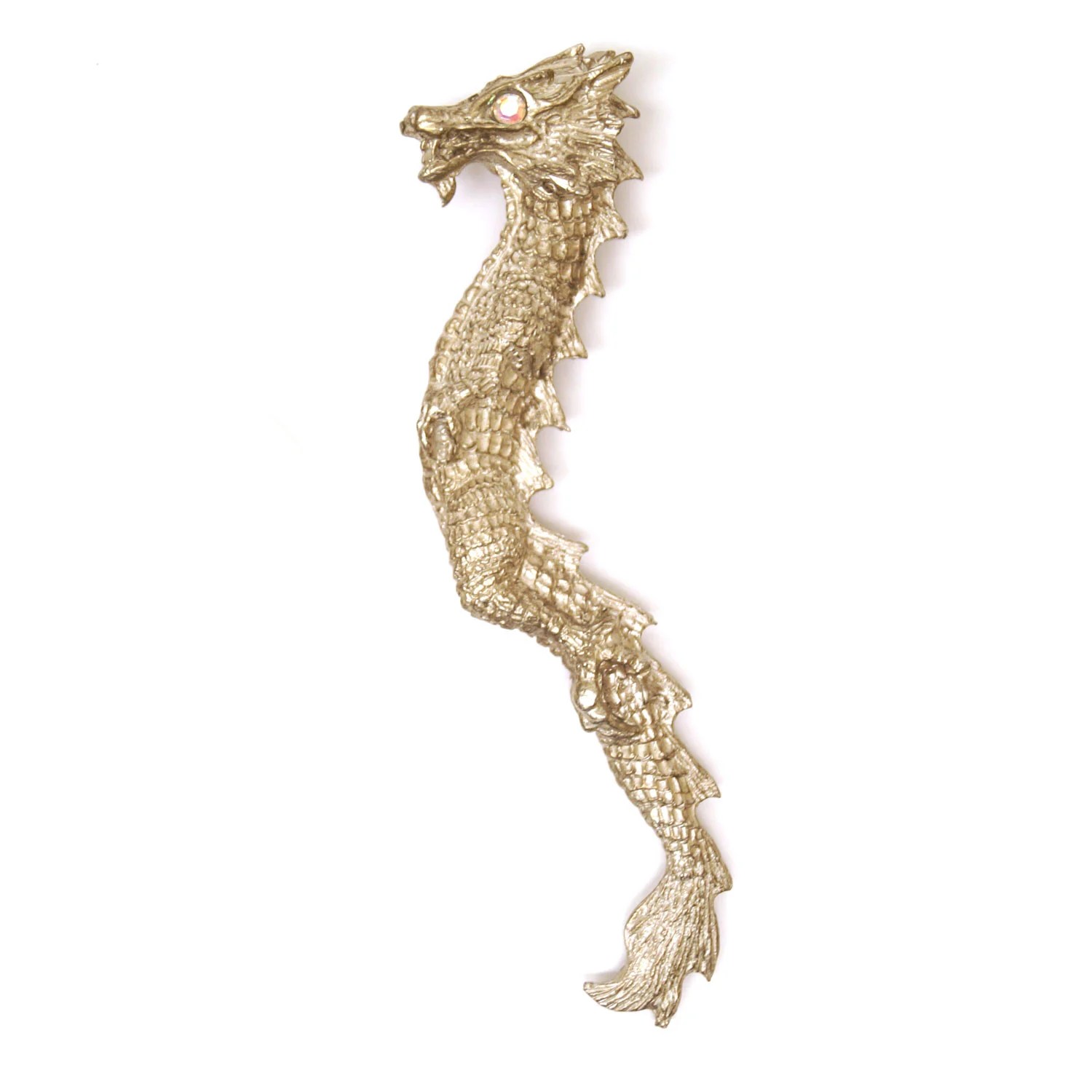 Flying Dragon Lead Free Metal Figurine Delphi Glass