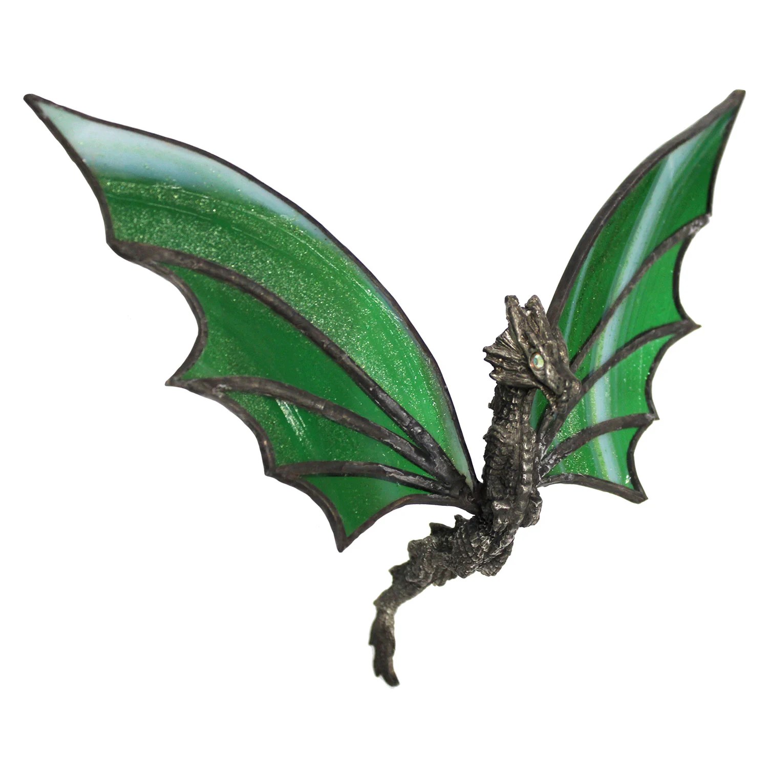 Flying Dragon Lead Free Metal Figurine Delphi Glass