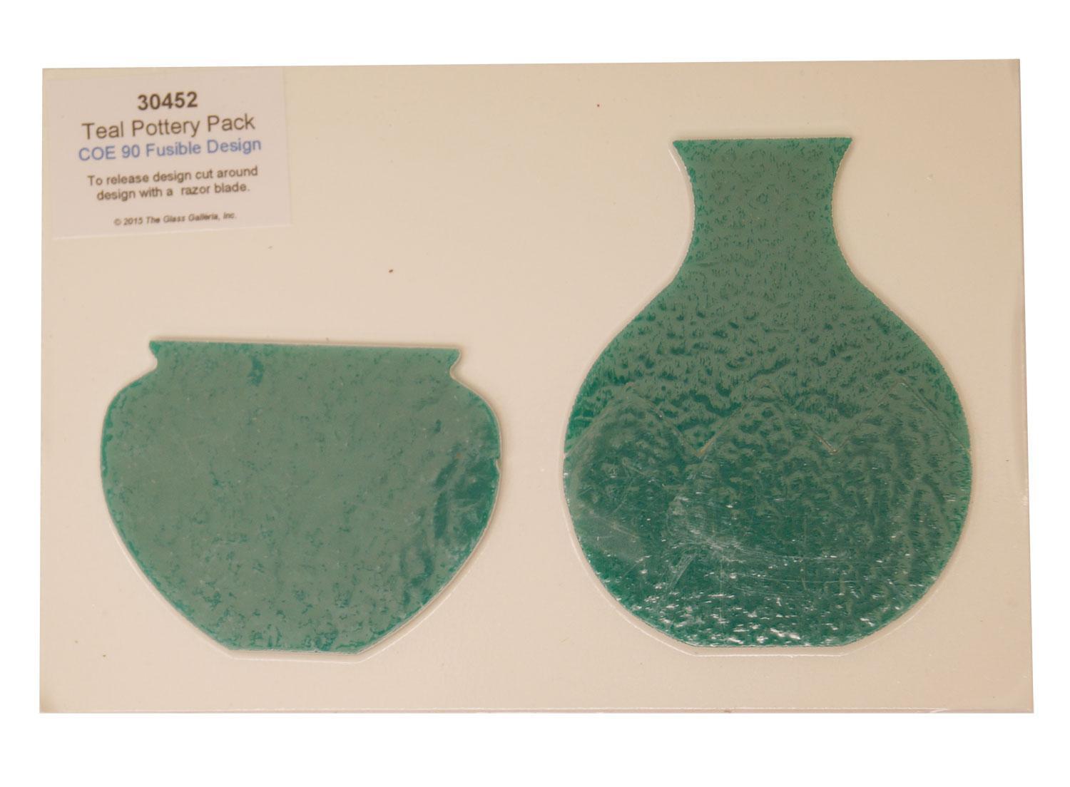Teal Pottery Fusible PreCut Assortment 2 Pack 90 COE Glass Shapes