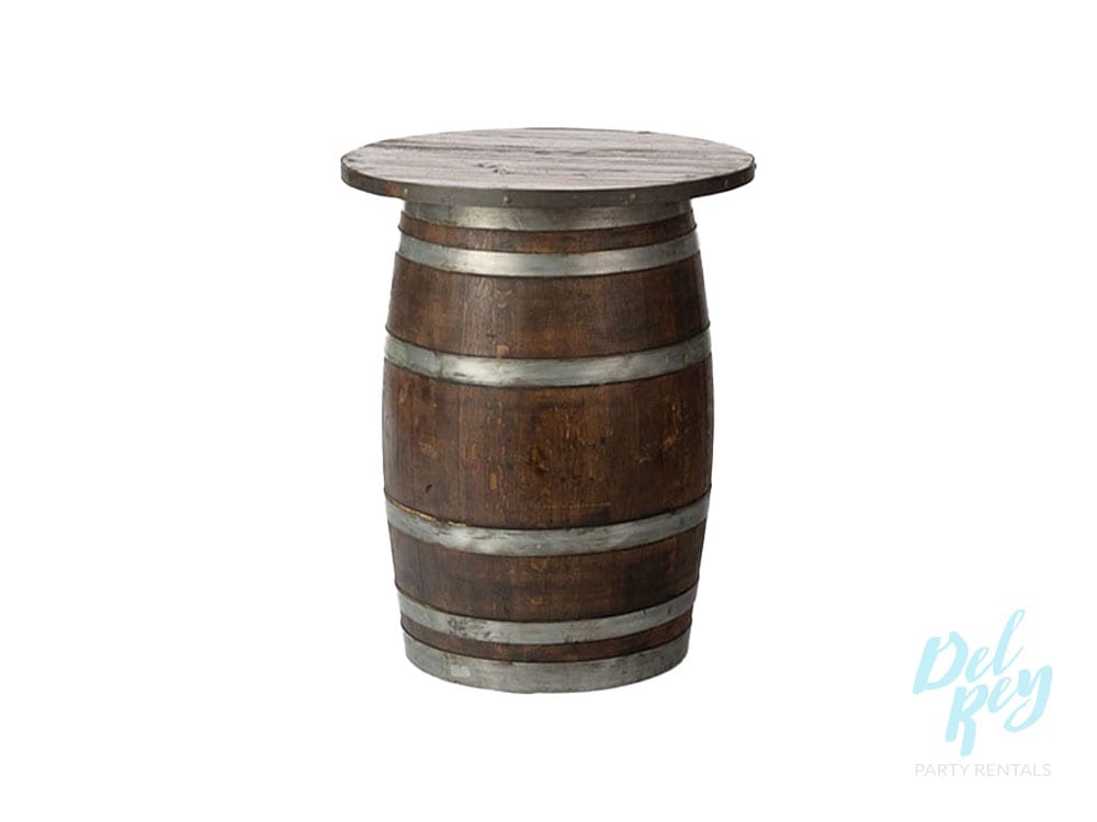 Barrel Cocktail Table 24" diam. The Party Rentals Resource Company