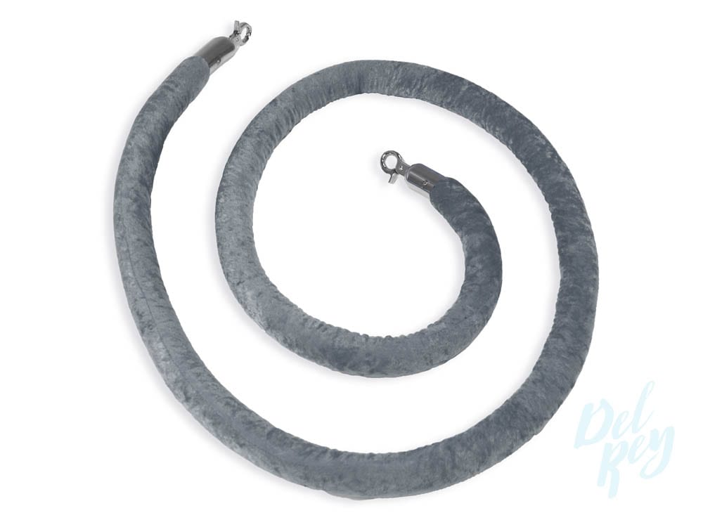 Gray Velvet Stanchion Rope 6 ft. The Party Rentals Resource Company