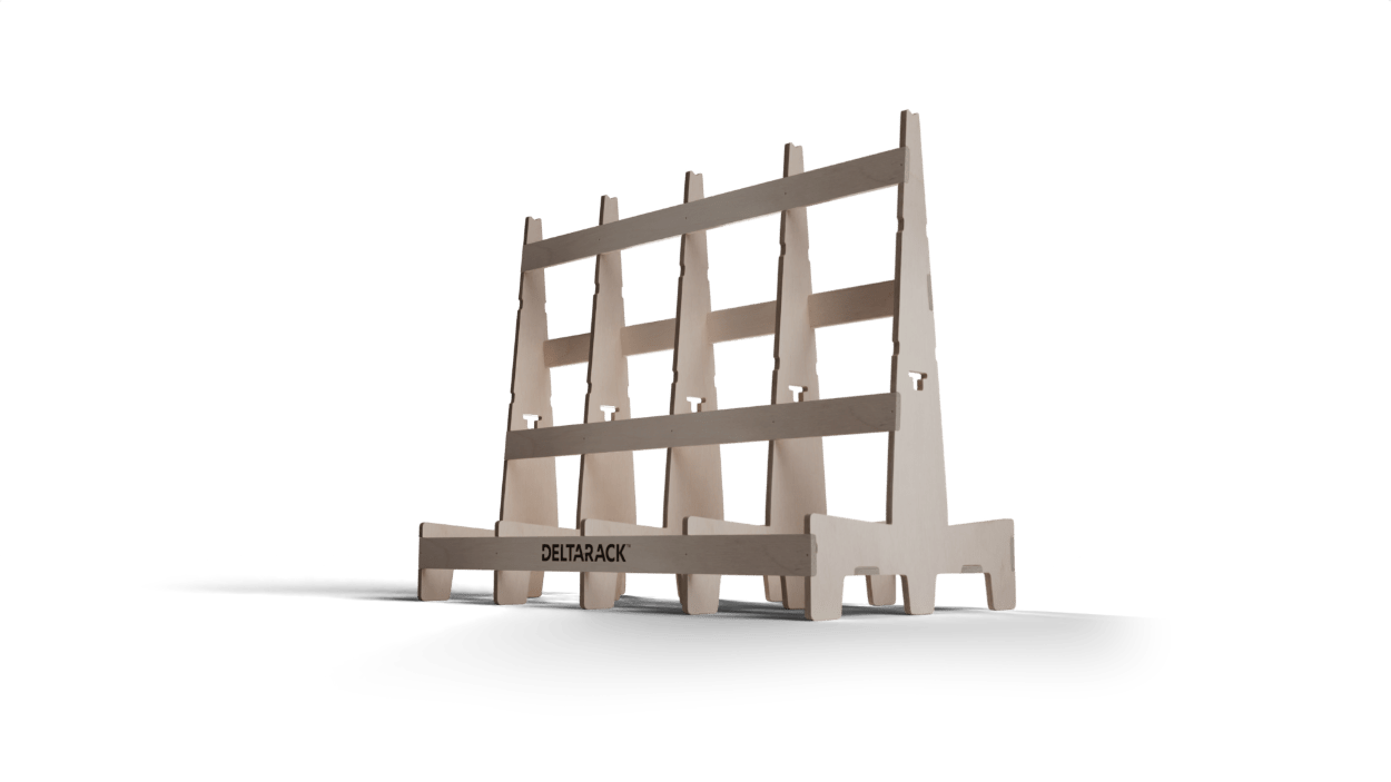 Deltarack Concept Modular Wooden Racks and AFrame Carts