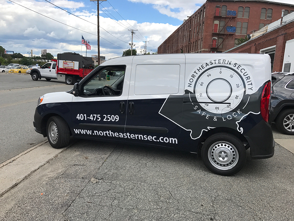 Northeast Security Safe and Lock vans Precision Graphics and Signs