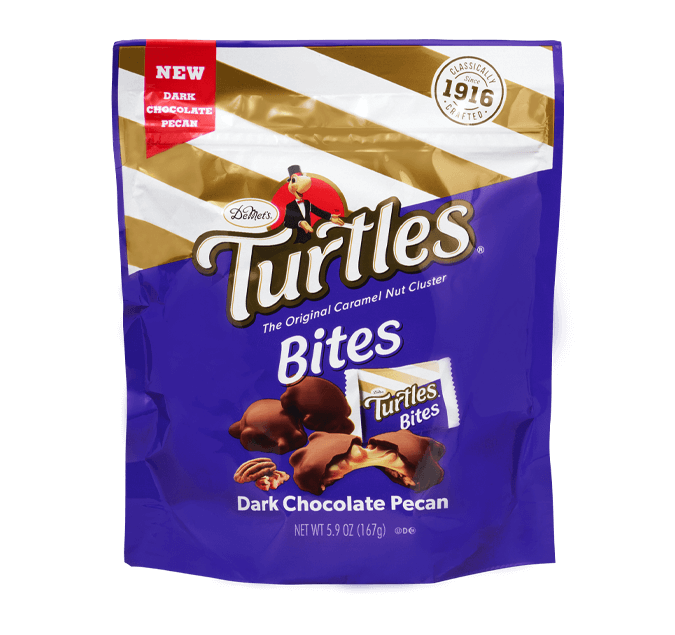 DeMet's Turtles Bites Candy Milk & Dark Chocolate Pecan