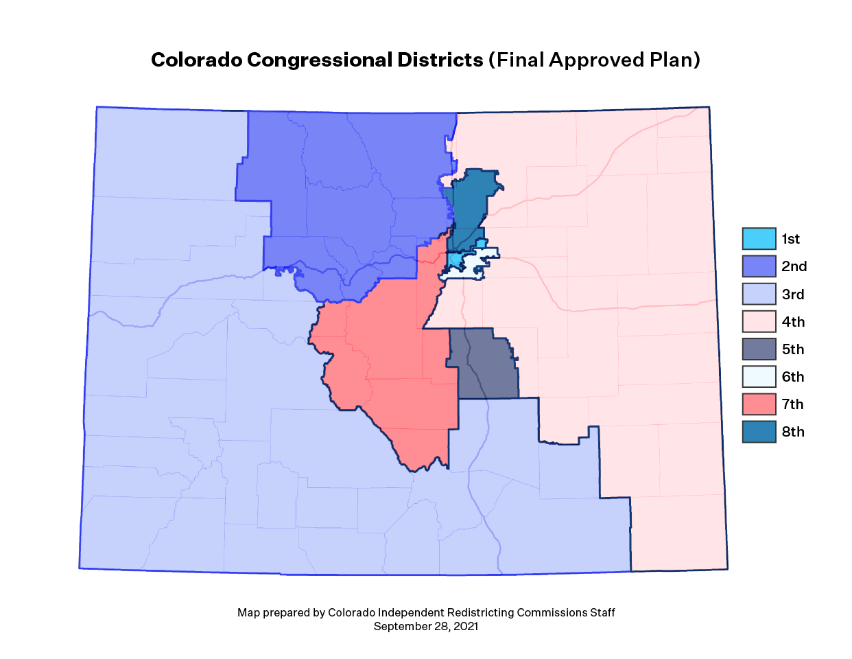 Here's the next draft of Colorado's congressional map