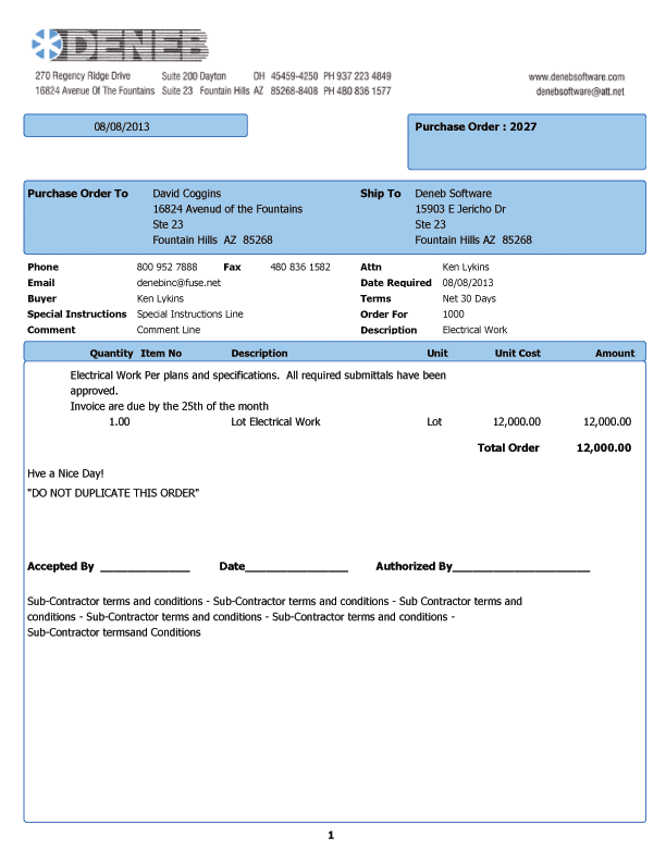 eDeneb Construction Accounting Software and Cost