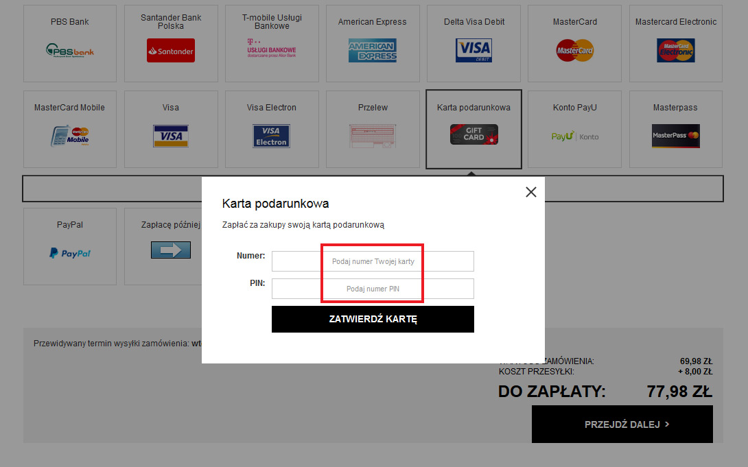 Jak skorzystać z karty podarunkowej