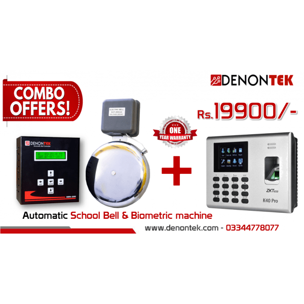 Combo Offer Automatic Bell System + ZKteco K40 Biometric (Original