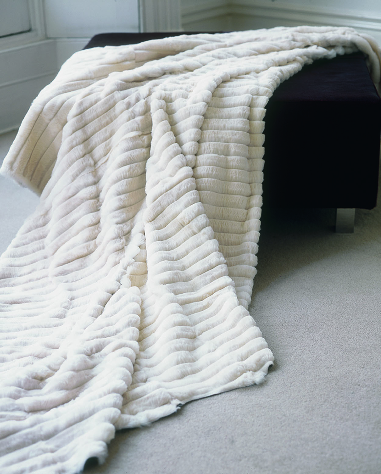 Dentro Home Ribbed Rabbit Fur Blanket