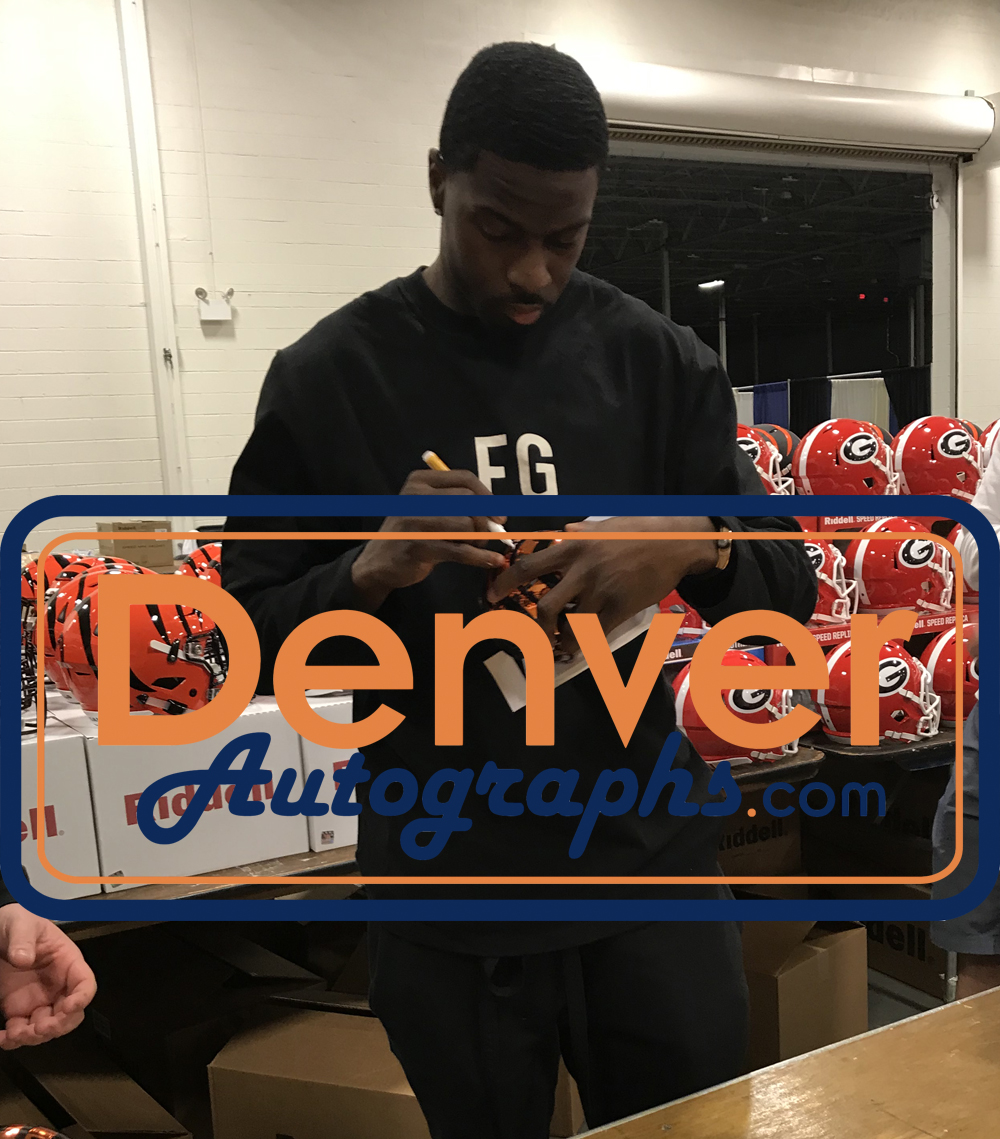 AJ Green Autographed/Signed Cincinnati Bengals Chrome Mini Helmet BAS