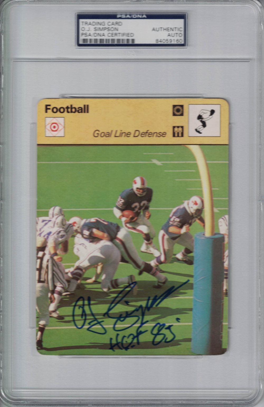 O.J. Simpson Signed Buffalo Bills 1978 Sportscaster Card 3617 PSA