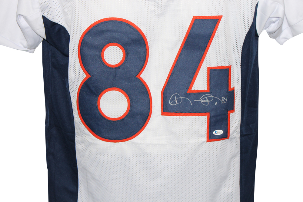 Shannon Sharpe Autographed/Signed Pro Style White XL Jersey BAS 31533