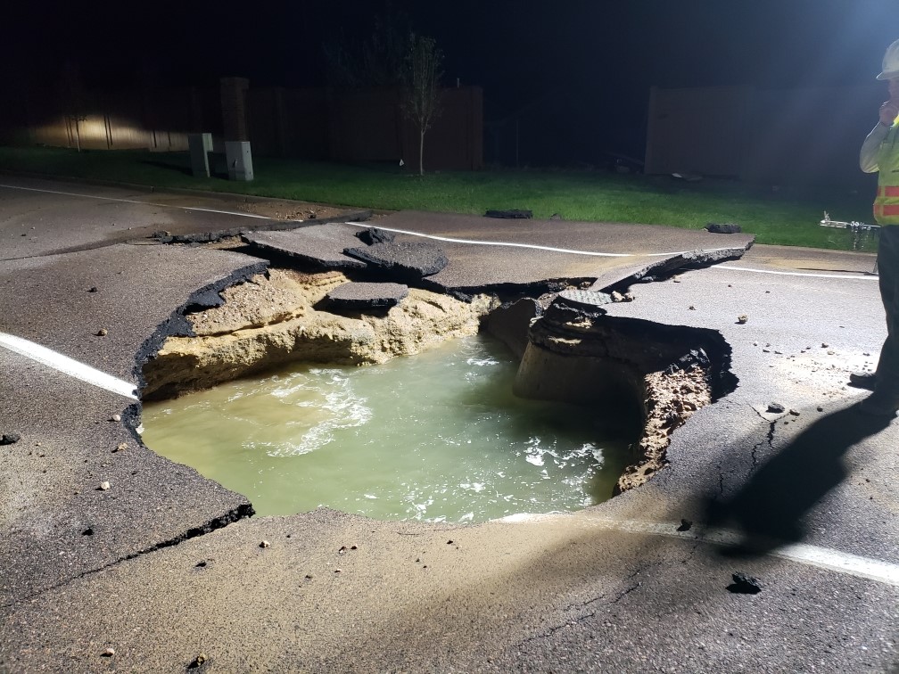 Main break creates impressive geyser Denver Water