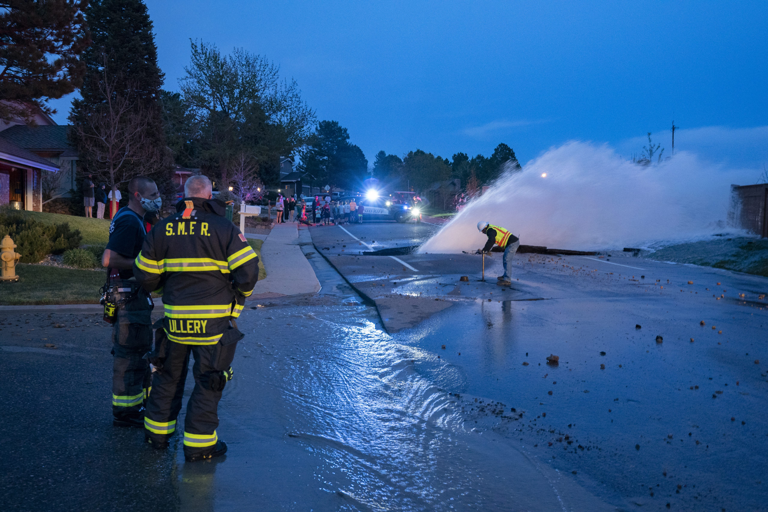 Main break creates impressive geyser Denver Water