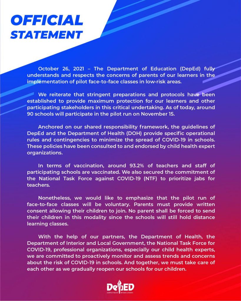 Official Statement Department of Education(04)