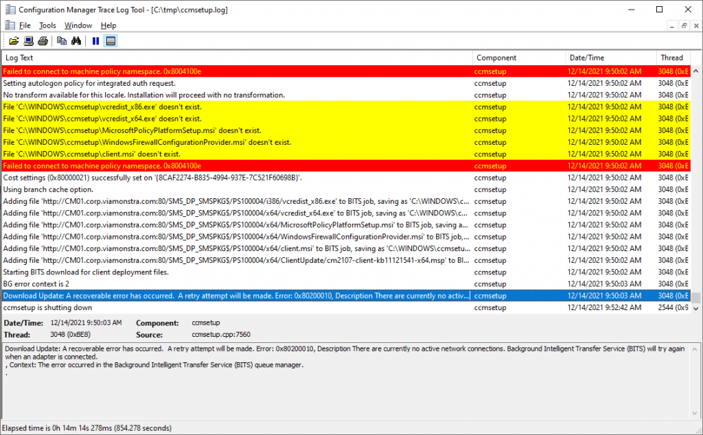Not Being Able to Reach Default Gateway Prevents ConfigMgr (SCCM 