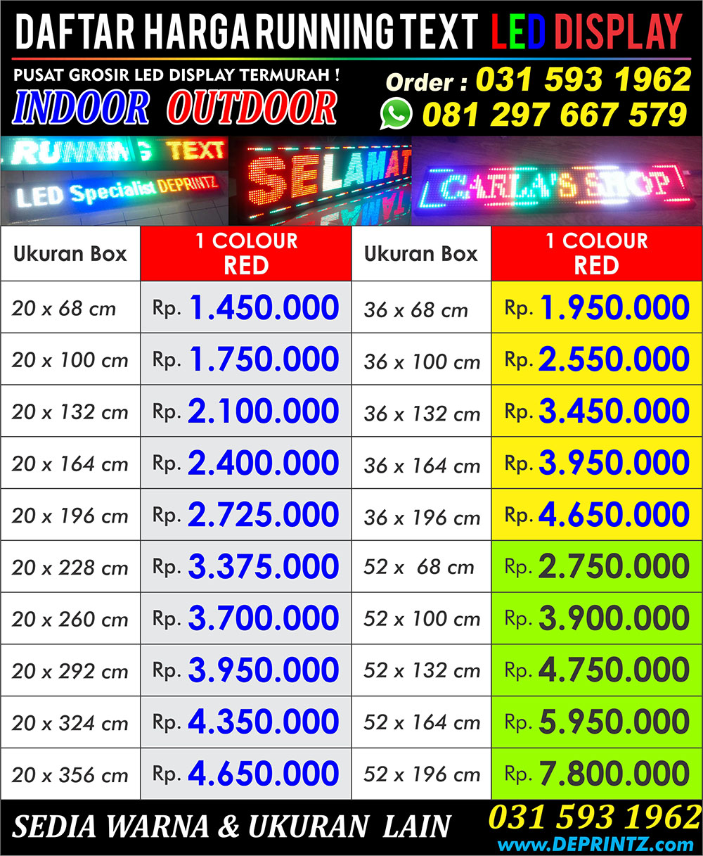 Daftar Harga Lampu Neon Box