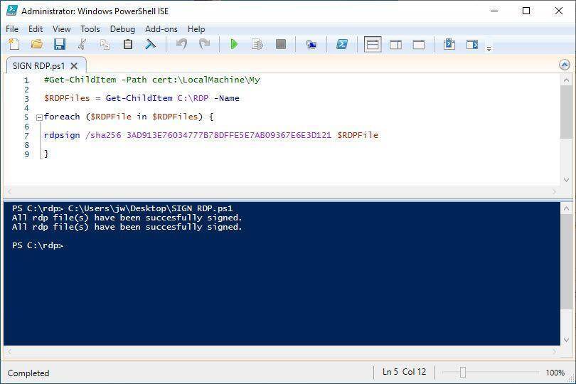 Signing multiple RDP Shortcuts Der Windows Papst IT Blog Walter