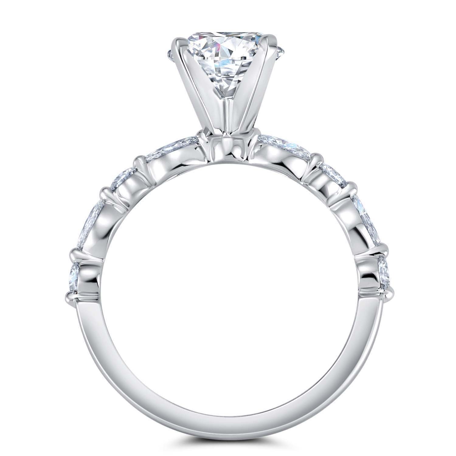 14K White Gold Floating Single Prong Engagement Ring Derco Diamonds