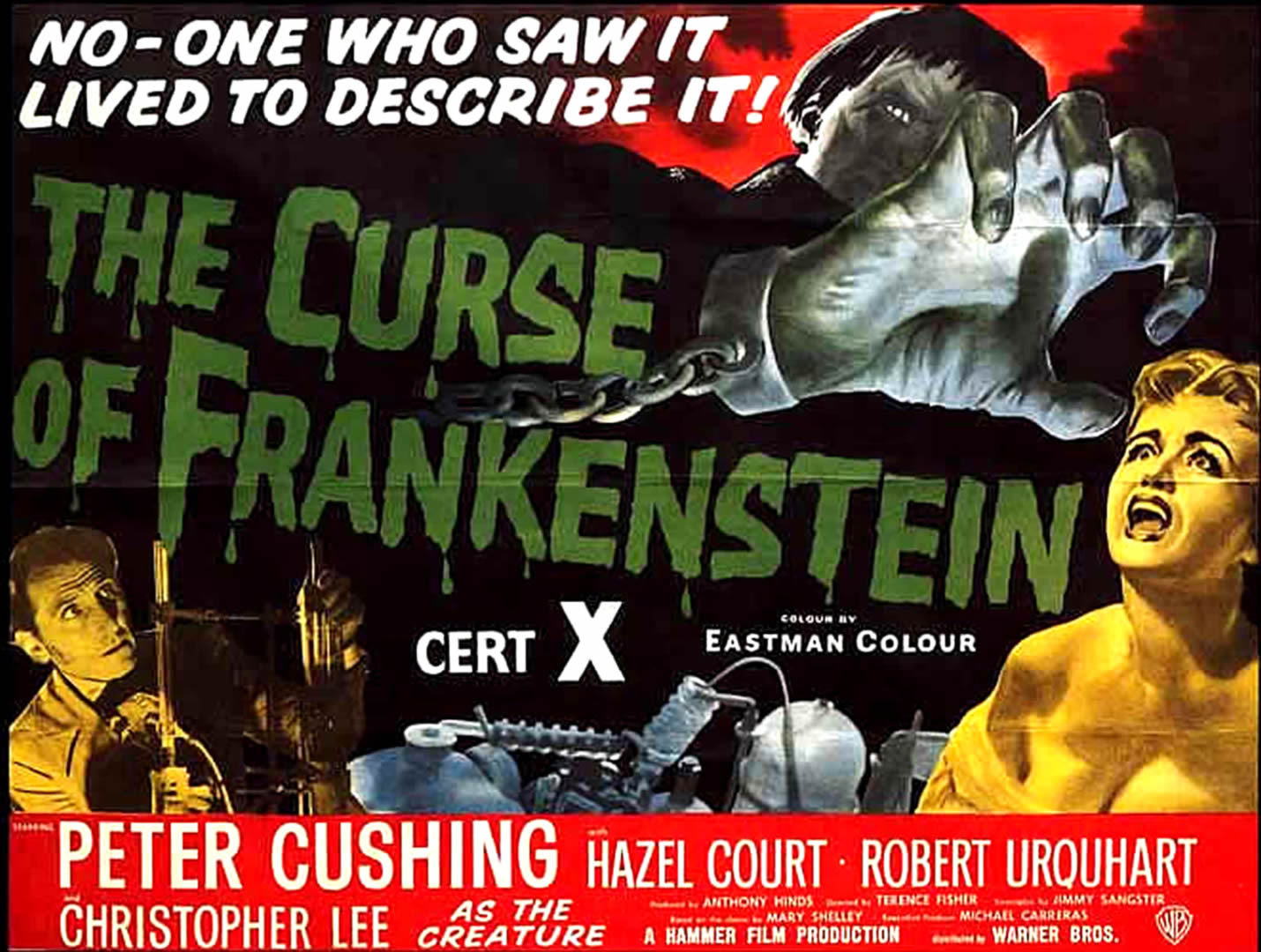The Curse of Frankenstein ***** (1957, Peter Cushing, Christopher Lee