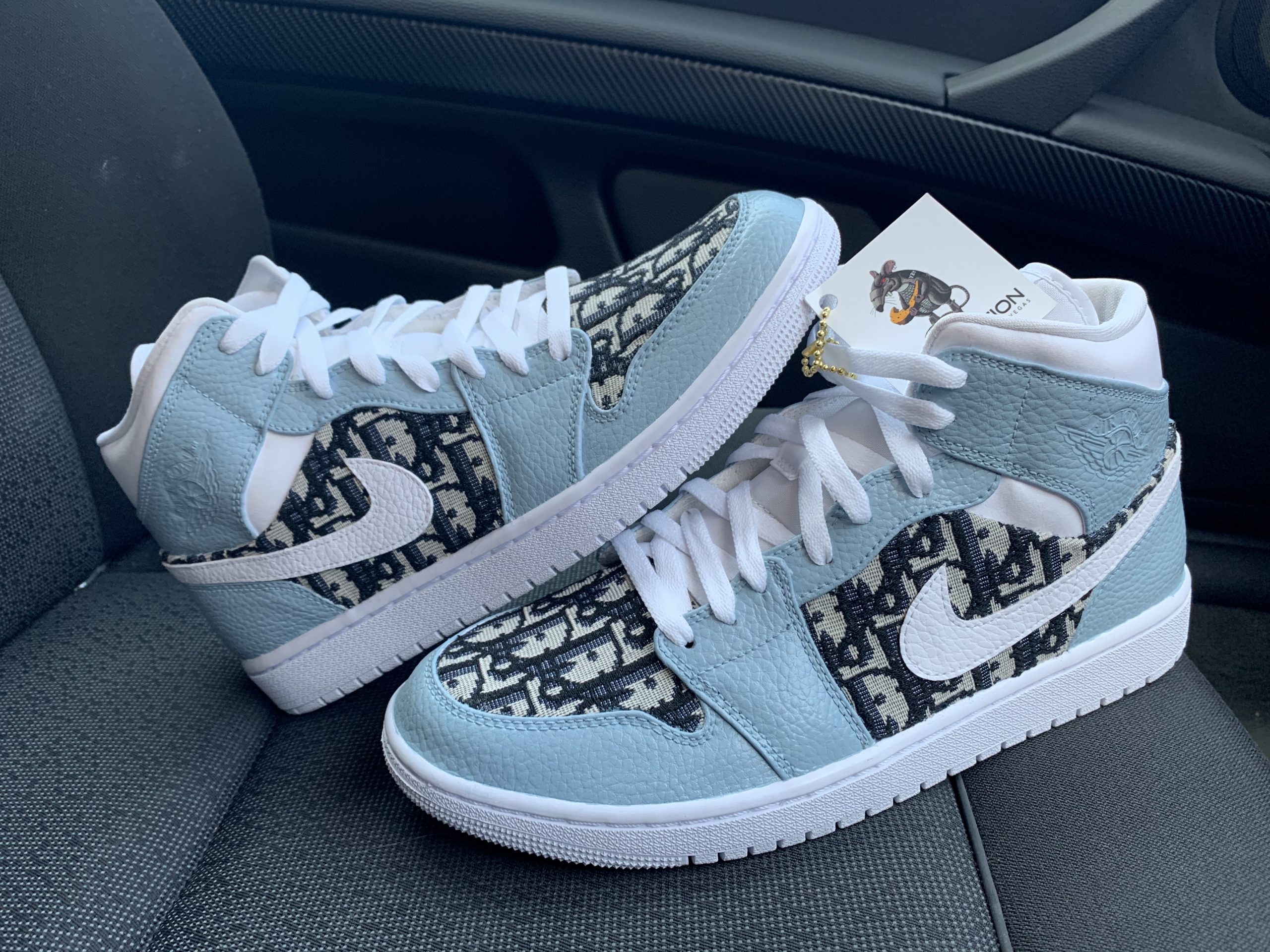 Dior Jordan 1 Mid Origin Custom Sneakers