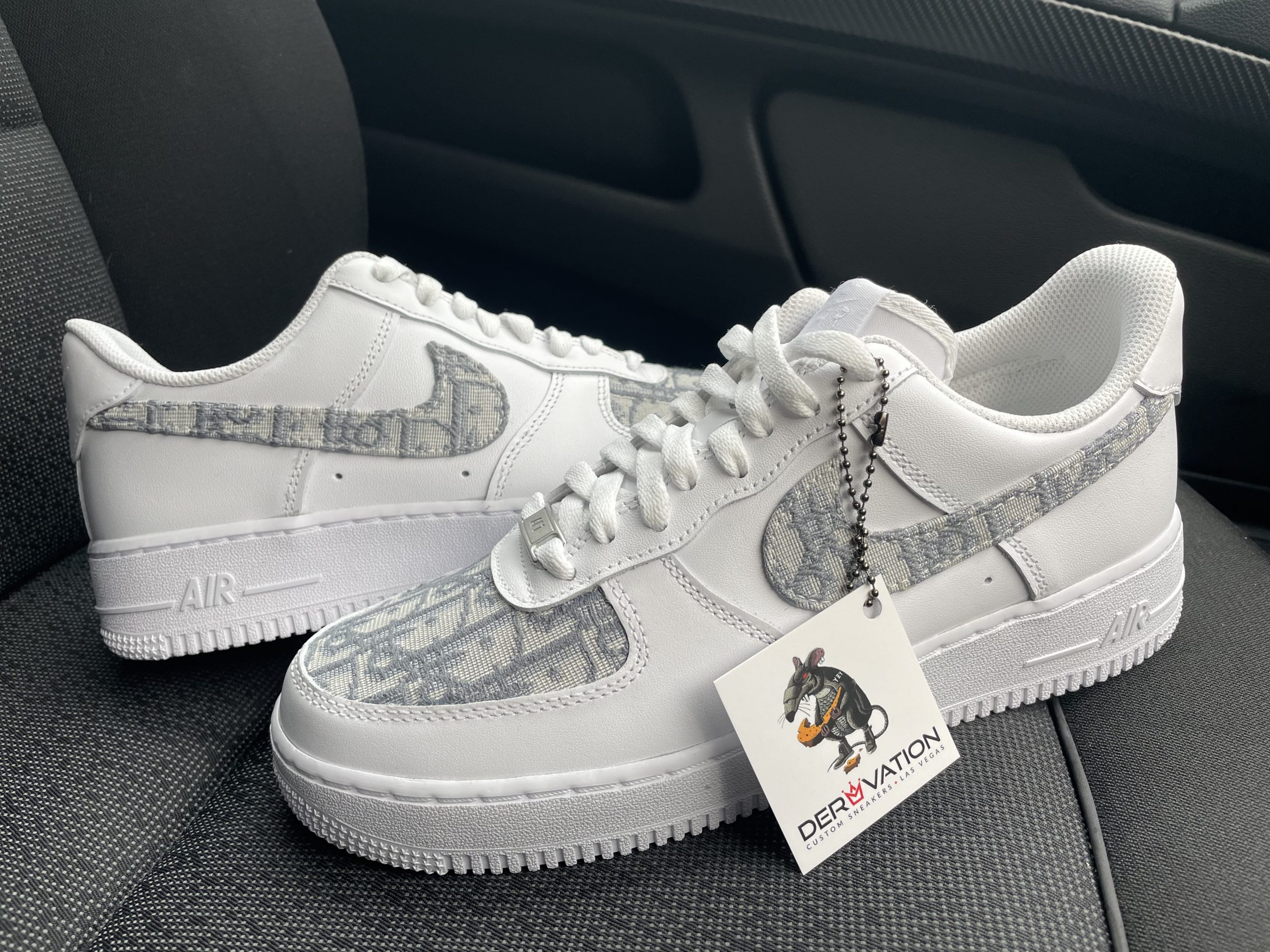 CUSTOM GREY DIOR X AIR FORCE 1 Derivation Customs Custom sneakers