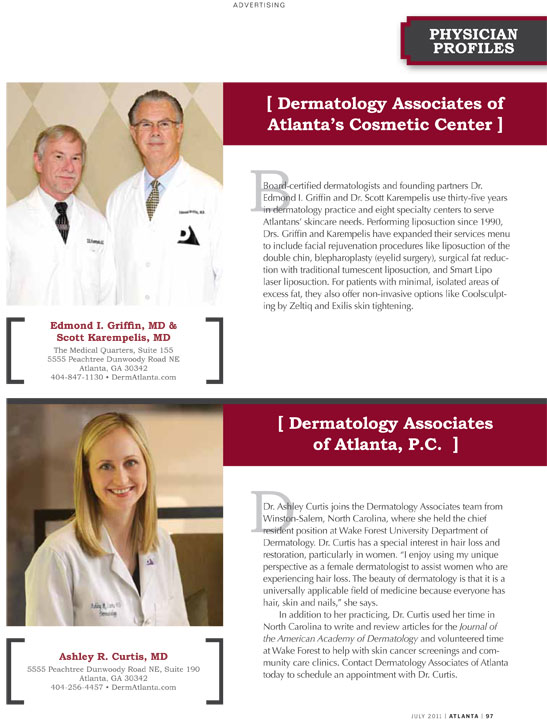 atlanta magazine physicain profiles Dermatology Associates of Atlanta, GA