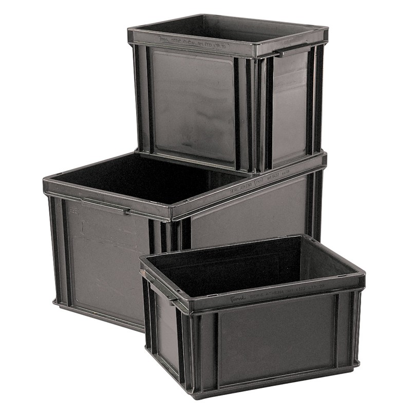 Desco Europe ESD 239305 Conductive Tote Box, 400mm x 300mm x 120mm