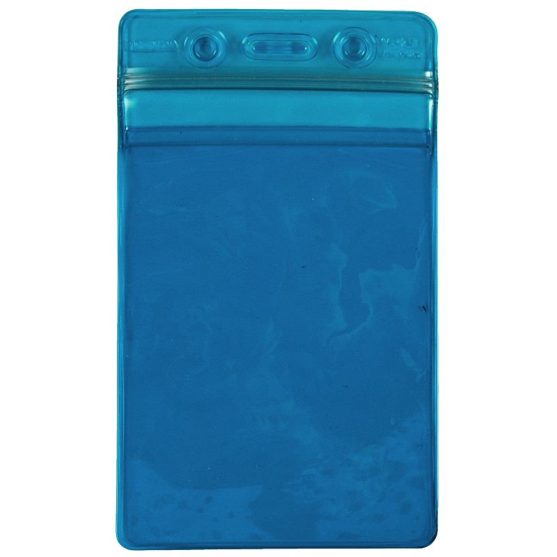 MENDA 35019 Vertical Blue Badge Holder with Zipper, 3 Inch x 5 Inch