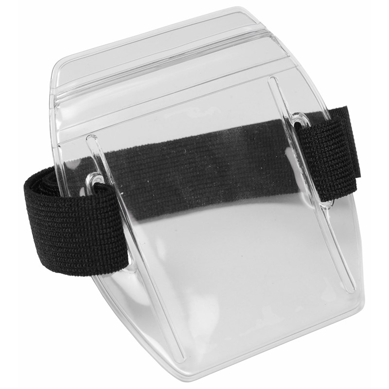 MENDA 35063 Black Arm Band Badge Holder with Zipper, 4 Inch x 45/16 Inch