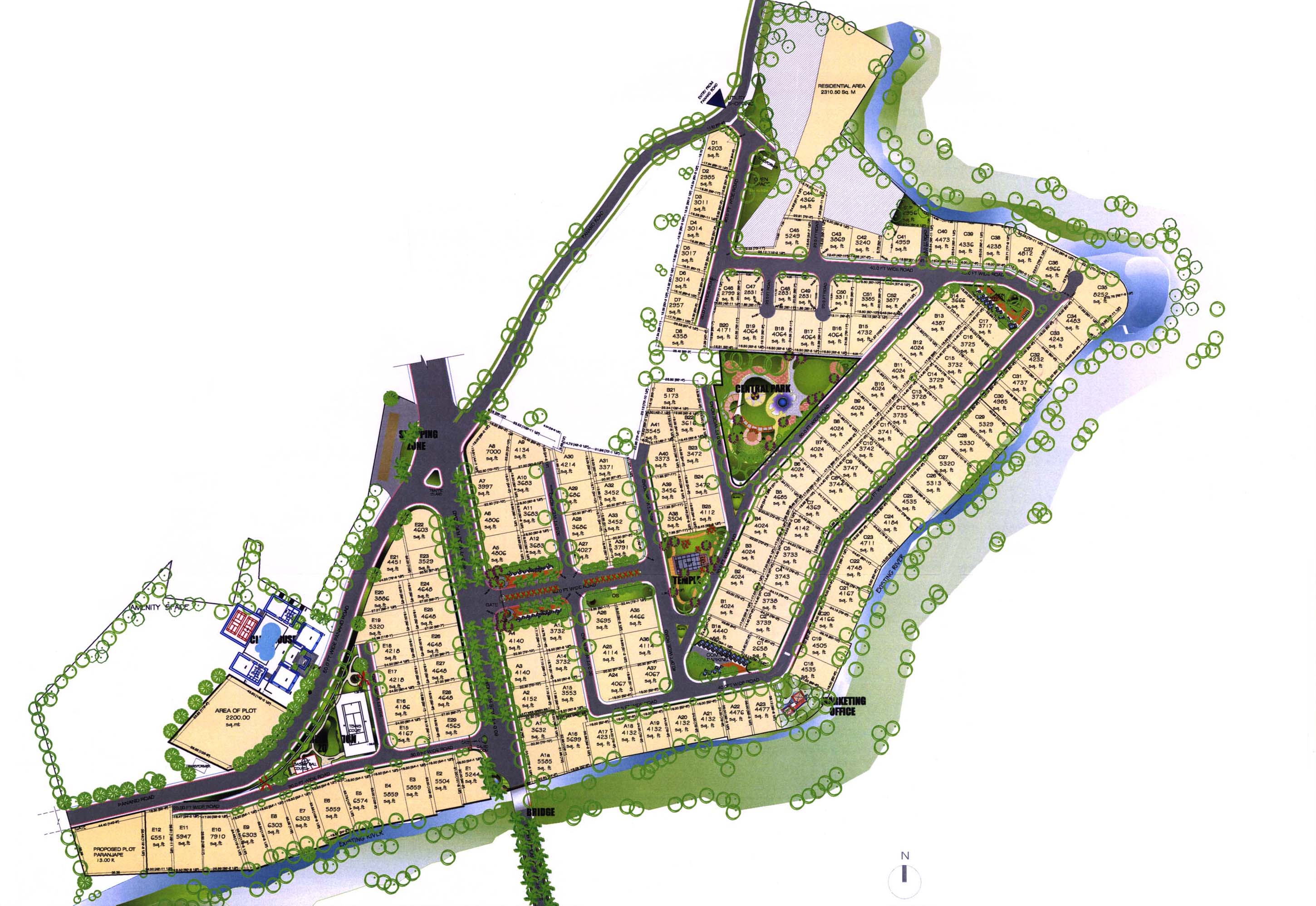 Layout of Bungalow Plots at Windmill Village.