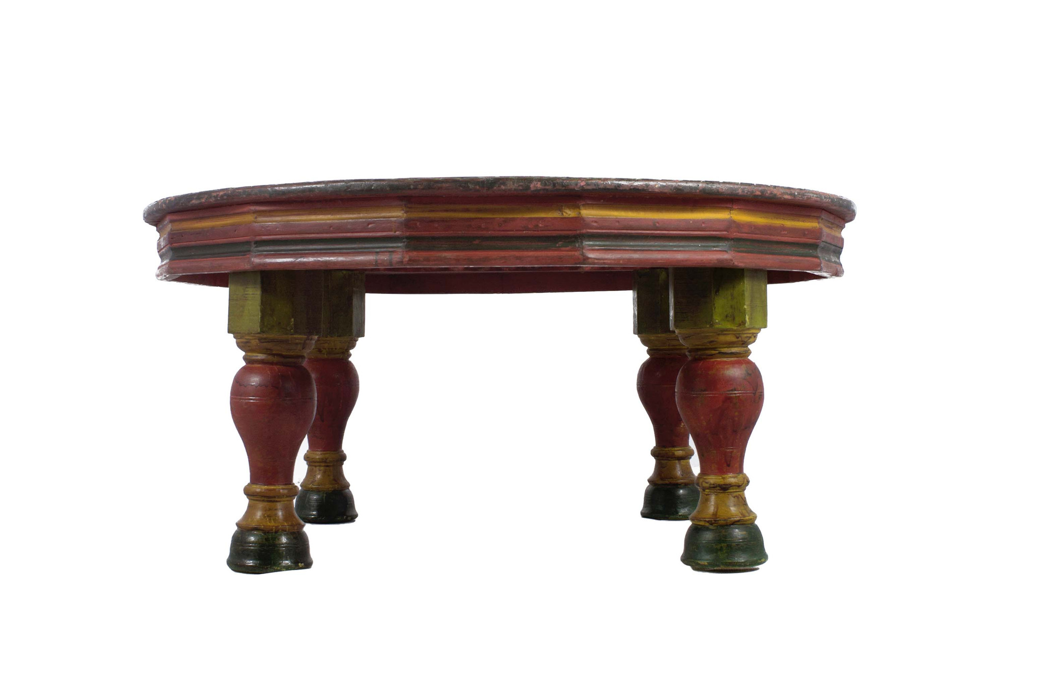 Wooden Handmade Round Coffee Table 48", LARGE CARVED TABLE