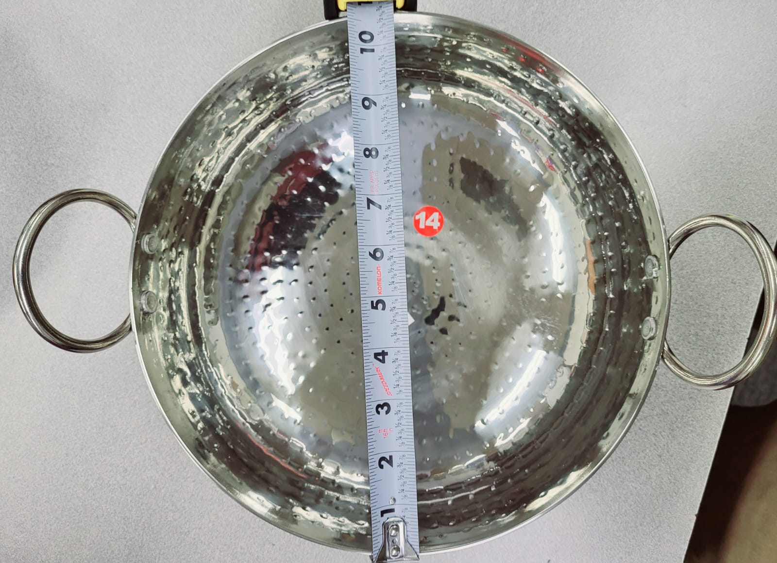 Tabakh Stainless Steel Kadai Round Bottom Size 14 56847