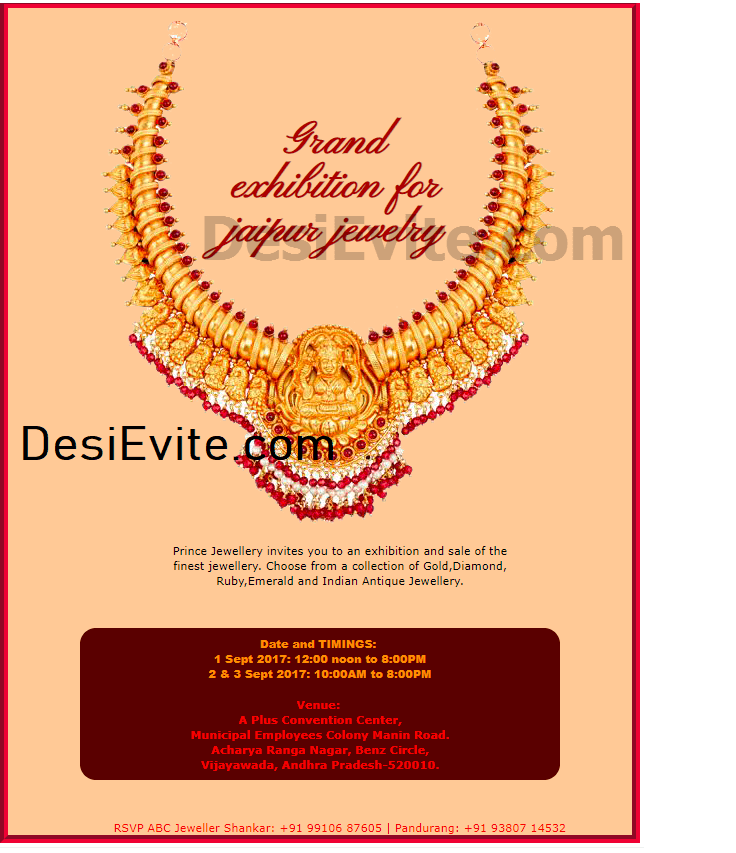 Jewellery Showroom Opening Invitation Card