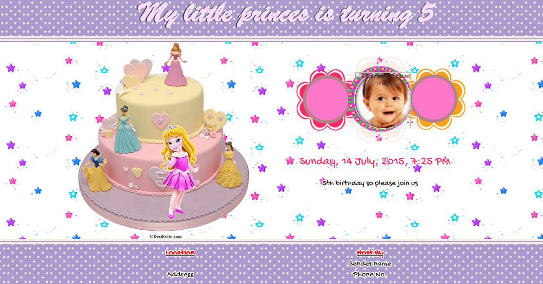 5th Birthday Invitation for Girls