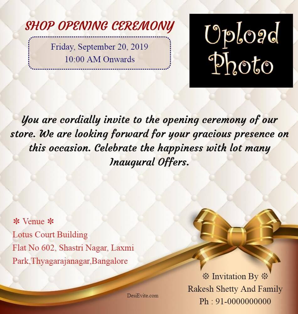 Inauguration Ceremony Invitation Card Opening Ceremony Invitation Cards free for commercial